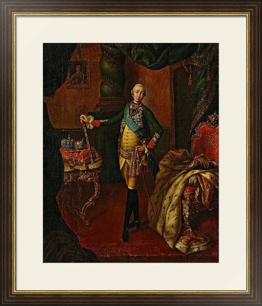 Постер Портрет Петра III 2 с типом исполнения Под стеклом в багетной раме 1.023.036