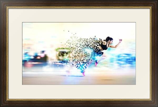 Постер Быстрый бегун с типом исполнения Под стеклом в багетной раме 1.023.036