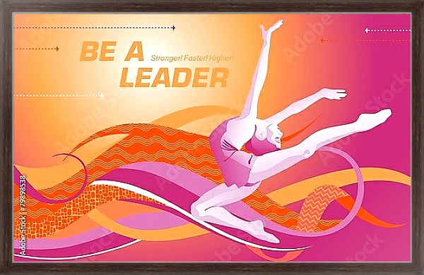 Постер Гимнастика 2 с типом исполнения На холсте в раме в багетной раме 221-02