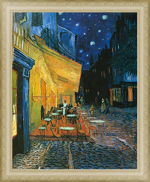 Постер Ночное кафе с типом исполнения На холсте в раме в багетной раме 484.M48.725