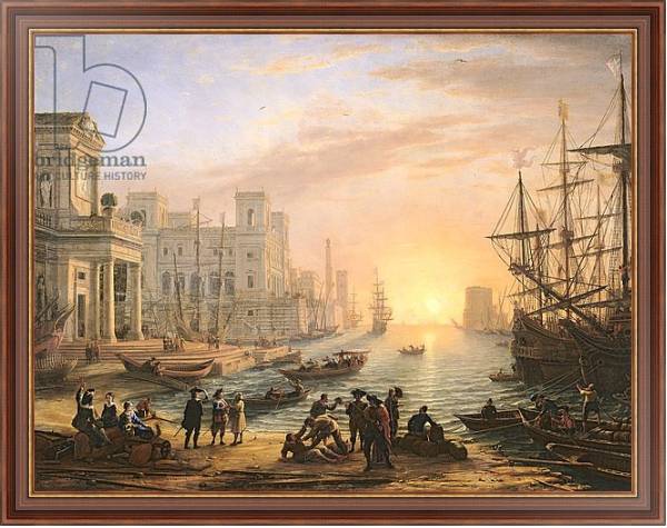 Постер Sea Port at Sunset, 1639 с типом исполнения На холсте в раме в багетной раме 35-M719P-83