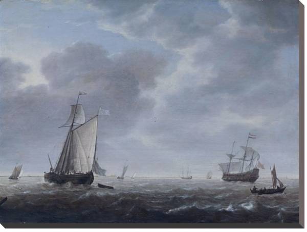 Постер Голландские военные корабли в бриз с типом исполнения На холсте без рамы