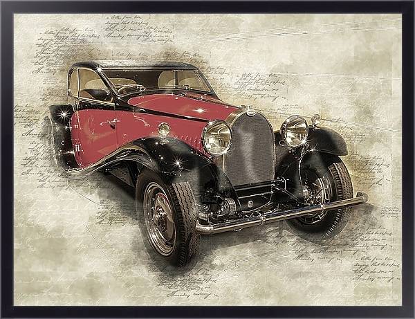 Постер bugatti, 1932 с типом исполнения На холсте в раме в багетной раме 221-01
