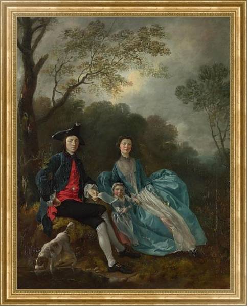 Постер Портрет художника с женой и дочерью с типом исполнения На холсте в раме в багетной раме NA033.1.051