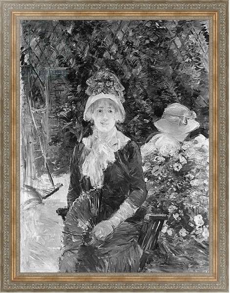 Постер Young Woman in a Garden, 1883 с типом исполнения На холсте в раме в багетной раме 484.M48.310