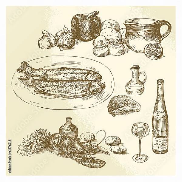 Постер Пищевая коллекция №19 с типом исполнения На холсте в раме в багетной раме 221-03