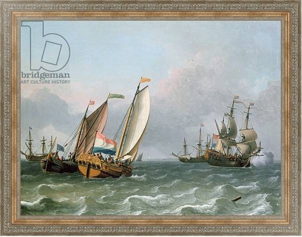 Постер Dutch Shipping in a Choppy Sea с типом исполнения На холсте в раме в багетной раме 484.M48.310