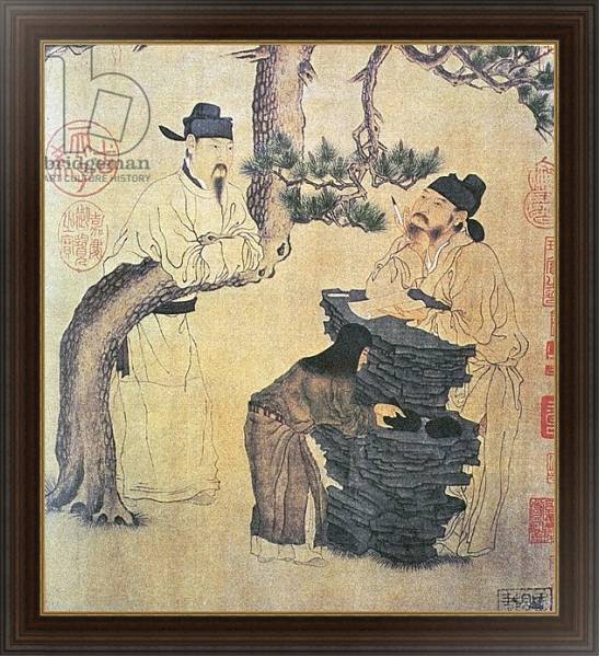 Постер An Ancient Chinese Poet, facsimile of original Chinese scroll с типом исполнения На холсте в раме в багетной раме 1.023.151