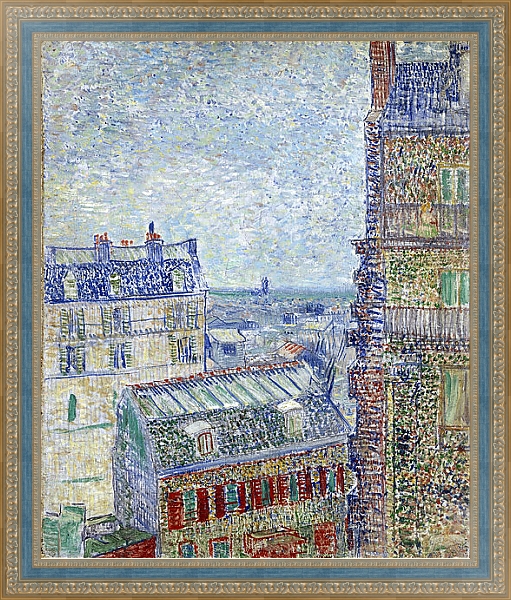 Постер Вид Парижа из комнаты Винсента с типом исполнения На холсте в раме в багетной раме 484.M48.685