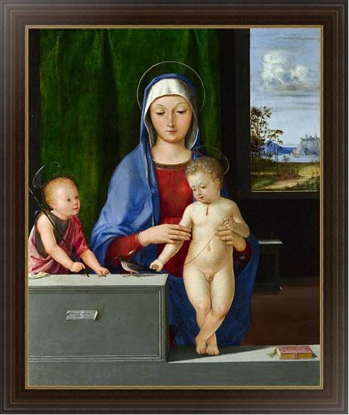 Постер Дева Мария и младенец со Свтым Джоном с типом исполнения На холсте в раме в багетной раме 1.023.151