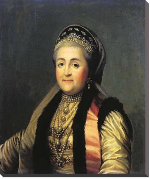 Постер Портрет Екатерины II в шугае и кокошнике. 1772 с типом исполнения На холсте без рамы