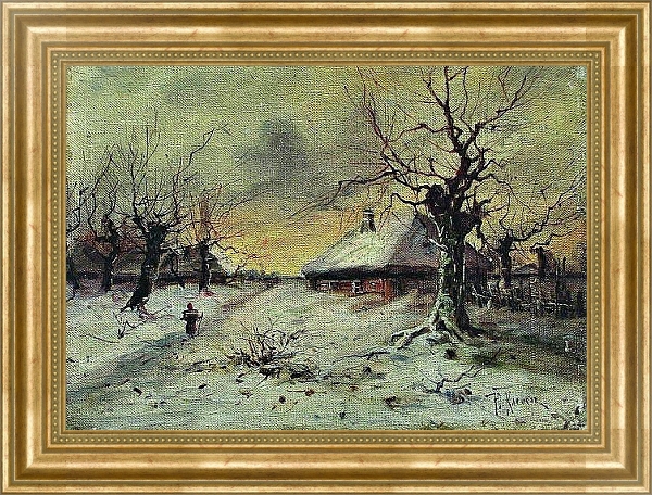 Постер Зимний пейзаж. 1890 с типом исполнения На холсте в раме в багетной раме NA033.1.051