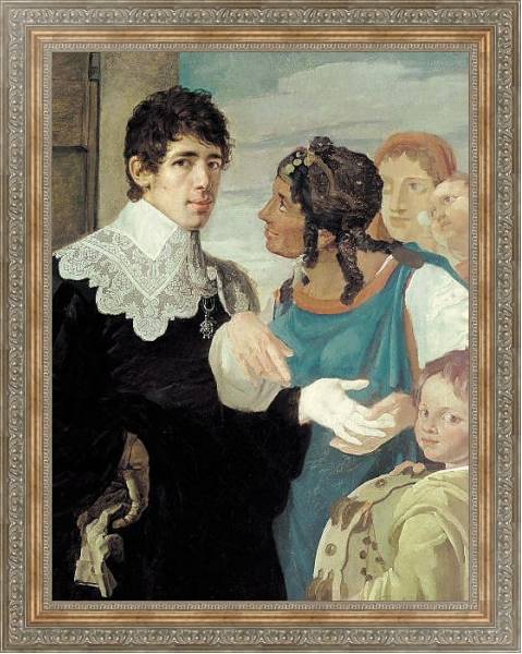 Постер Гадание. Автопортрет. 1805 с типом исполнения На холсте в раме в багетной раме 484.M48.310