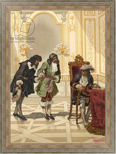 Постер Giovanni Domenico Cassini presented to Louis XIV by Colbert с типом исполнения На холсте в раме в багетной раме 484.M48.310