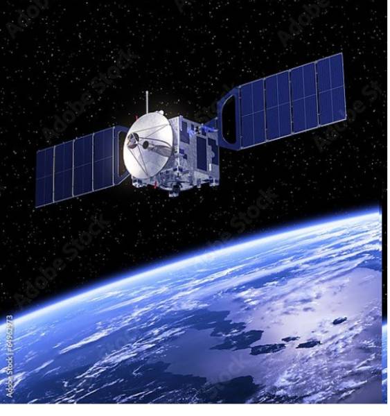 Постер Спутник на орбите с типом исполнения На холсте без рамы
