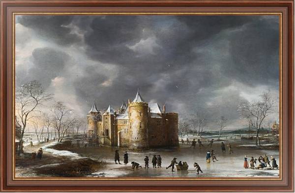 Постер Замок в Мейдене зимой с типом исполнения На холсте в раме в багетной раме 35-M719P-83