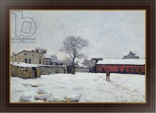 Постер Under Snow: the farmyard at Marly-le-Roi, 1876 с типом исполнения На холсте в раме в багетной раме 1.023.151