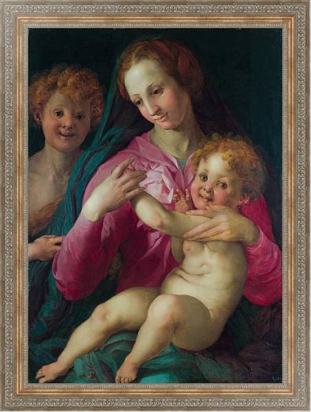 Постер Мадонна с младенцем и молодой Креститель с типом исполнения На холсте в раме в багетной раме 484.M48.310