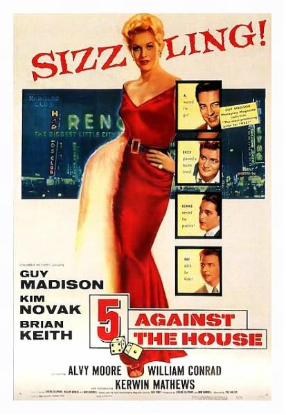 Постер Film Noir Poster - 5 Against The House с типом исполнения На холсте в раме в багетной раме 221-03