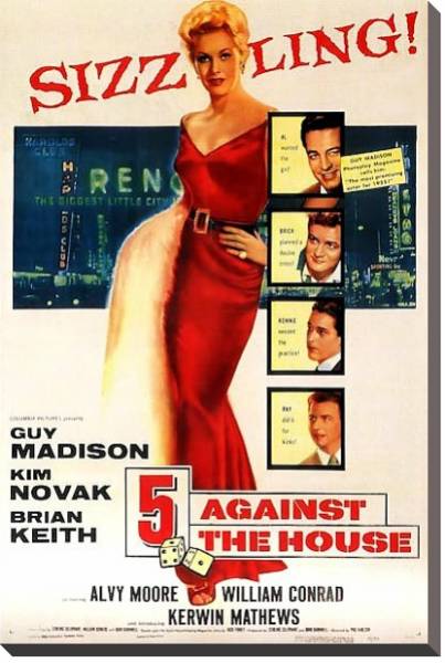 Постер Film Noir Poster - 5 Against The House с типом исполнения На холсте без рамы