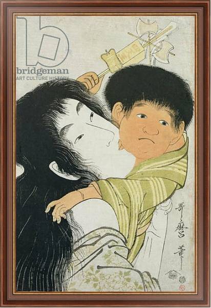 Постер Yama-Uba and Kintoki с типом исполнения На холсте в раме в багетной раме 35-M719P-83