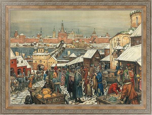 Постер Новгородский торг с типом исполнения На холсте в раме в багетной раме 484.M48.310