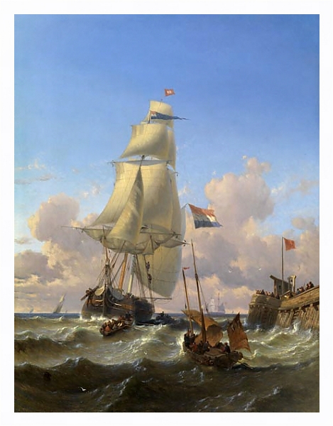 Постер Корабли у пирса с типом исполнения На холсте в раме в багетной раме 221-03