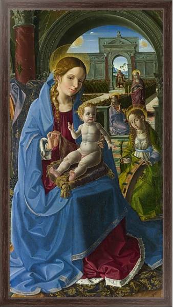 Постер Дева Мария со Святыми с типом исполнения На холсте в раме в багетной раме 221-02