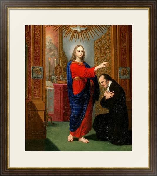 Постер Христос, благословляющий коленопреклоненного мужчину (Сон Боровиковского) с типом исполнения Под стеклом в багетной раме 1.023.036