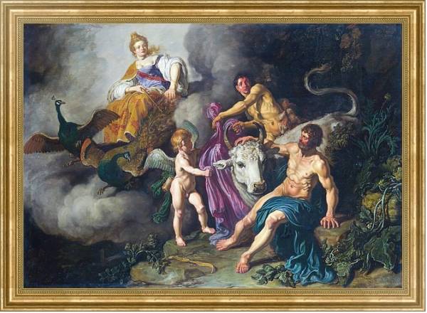 Постер Юнона, заставшая Юпитера с Ио с типом исполнения На холсте в раме в багетной раме NA033.1.051