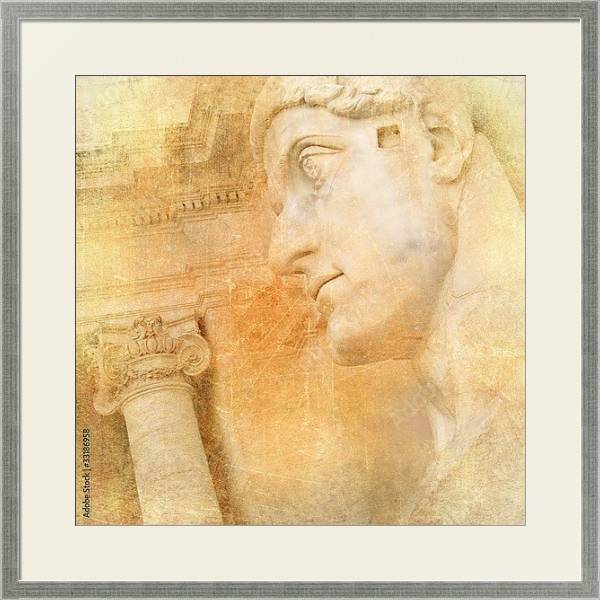 Постер Римская колонна и статуя с типом исполнения Под стеклом в багетной раме 1727.2510