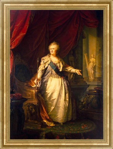 Постер Портрет Екатерины II 2 с типом исполнения На холсте в раме в багетной раме NA033.1.051