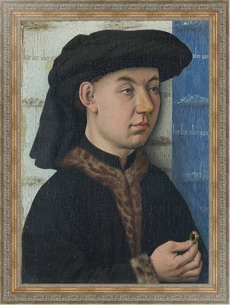 Постер Молодой человек, держащий кольцо с типом исполнения На холсте в раме в багетной раме 484.M48.310