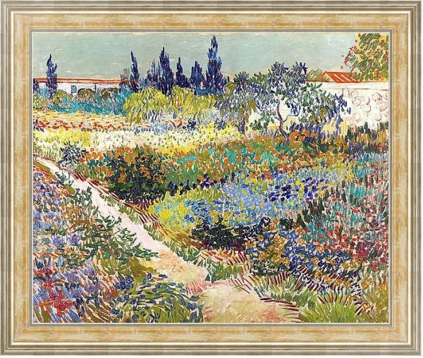 Постер Тропинка в цветущем саду с типом исполнения На холсте в раме в багетной раме NA053.0.115