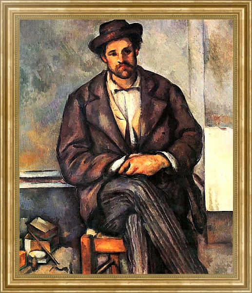 Постер Сидящий крестьянин с типом исполнения На холсте в раме в багетной раме NA033.1.051