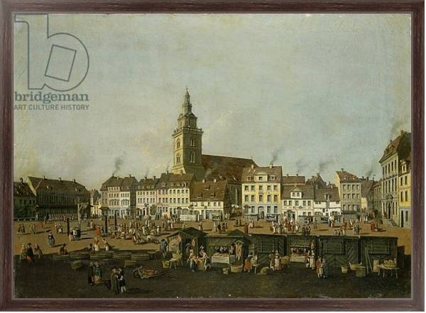 Постер View of the Neue Markt with St. Mary's Church, Berlin, c.1770 с типом исполнения На холсте в раме в багетной раме 221-02