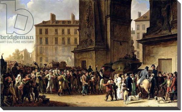 Постер The Conscripts of 1807 Marching Past the Gate of Saint-Denis с типом исполнения На холсте без рамы