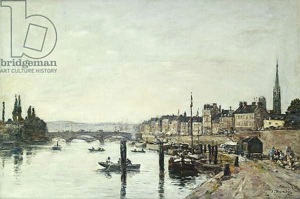 Постер Rouen; La Seine et le Pont Corneill, 1895 с типом исполнения На холсте без рамы