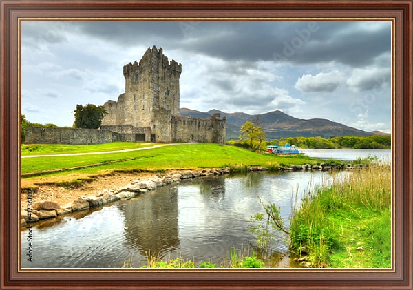 Постер Ирландия. Замок Росс с типом исполнения На холсте в раме в багетной раме 35-M719P-83