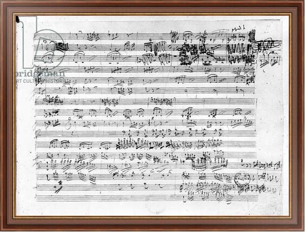 Постер Autograph score sheet for the Trio mi bemol opus 3 с типом исполнения На холсте в раме в багетной раме 35-M719P-83
