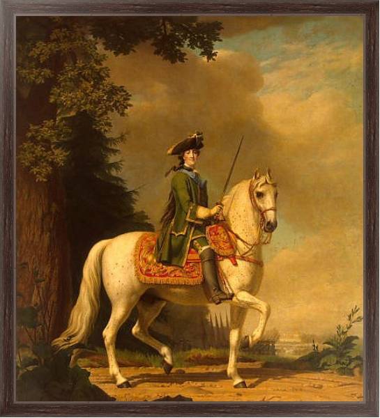Постер Портрет Екатерины II верхом 2 с типом исполнения На холсте в раме в багетной раме 221-02