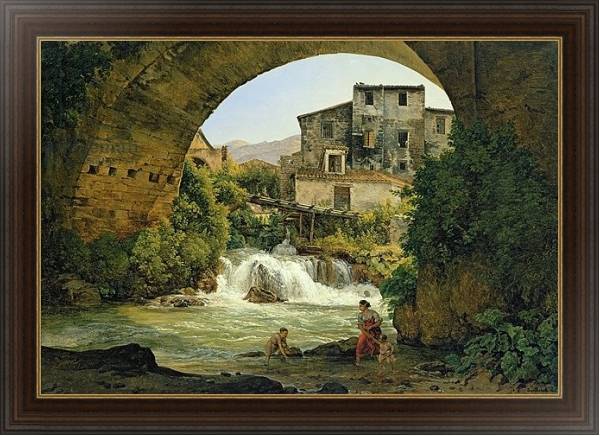 Постер Under the arch of a bridge in Italy, 1822 с типом исполнения На холсте в раме в багетной раме 1.023.151