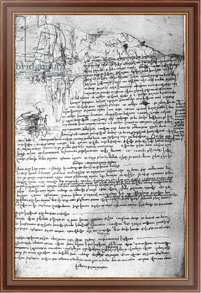 Постер Fol.145v-b, page from Da Vinci's notebook с типом исполнения На холсте в раме в багетной раме 35-M719P-83