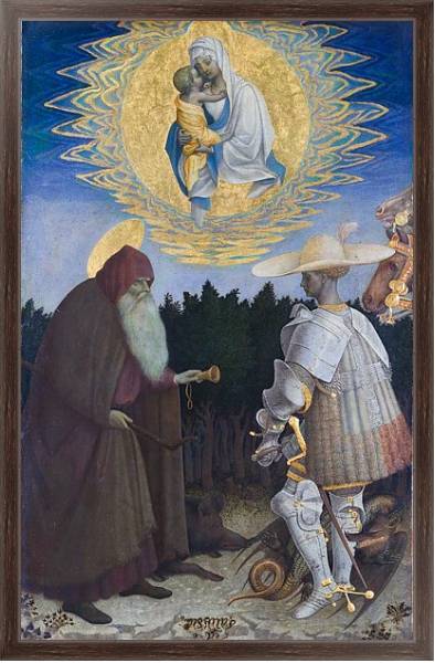 Постер Дева Мария с младенцем и Святыми 4 с типом исполнения На холсте в раме в багетной раме 221-02