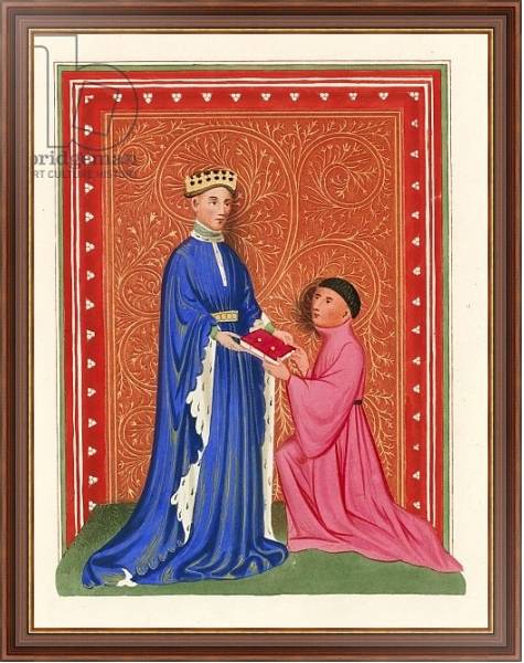 Постер Occleve Presenting his Book to Henry V, c 1410 с типом исполнения На холсте в раме в багетной раме 35-M719P-83