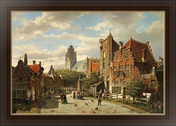 Постер Голландский городок с типом исполнения На холсте в раме в багетной раме 1.023.151