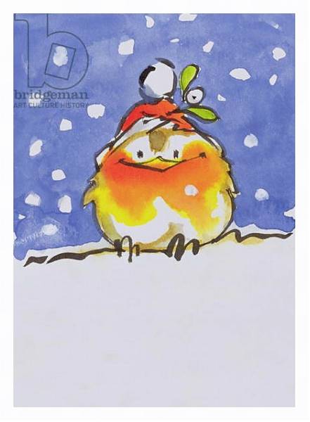 Постер Christmas Robin с типом исполнения На холсте в раме в багетной раме 221-03