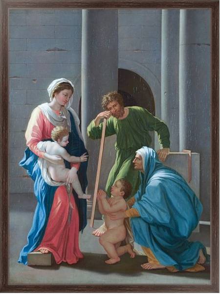 Постер Священная Семья со Святыми Элизабет и Джоном с типом исполнения На холсте в раме в багетной раме 221-02