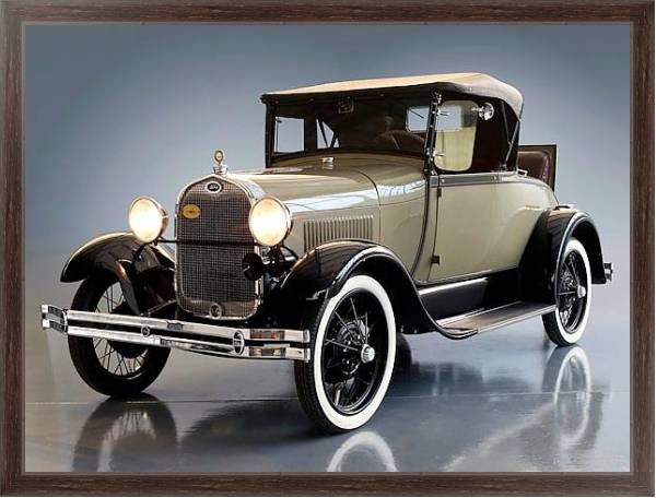 Постер Ford Model A Deluxe Roadster '1929 с типом исполнения На холсте в раме в багетной раме 221-02