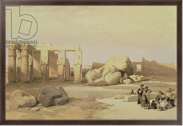 Постер Fragments of the Great Colossus, at the Memnonium, Thebes, 1937 BC с типом исполнения На холсте в раме в багетной раме 221-02